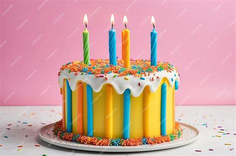 Premium Photo Celebration Birthday Cake With Colorful Sprinkles And Twenty One Colorful