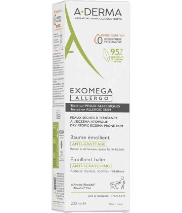 Aderma Exomega Allergo Baume Émollient Irritation Avis