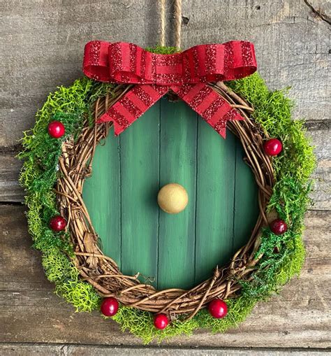 Wall Ornament Hobbit Door Wreath Hobbit Hole Mini Wreath Ornament