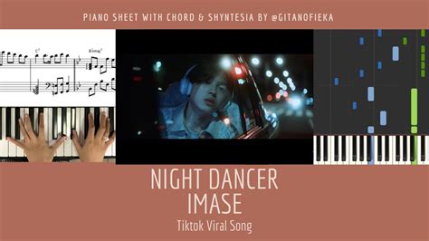 Night Dancer Imase Piano Cover Piano Sheet Chord Piano