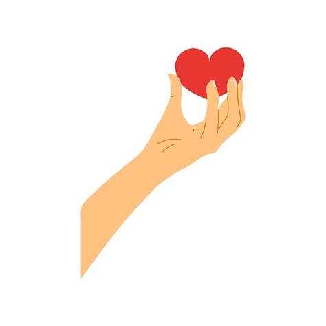 Premium Vector Vector Illustration Of Hand Holding A Heart In Cartoon