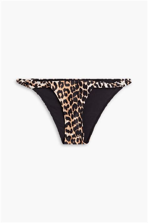 Ganni Twisted Leopard Print Low Rise Bikini Briefs The Outnet