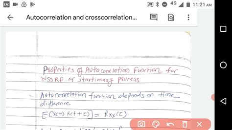 Properties Of Autocorrelation And Cross Correlation Function In Case Of