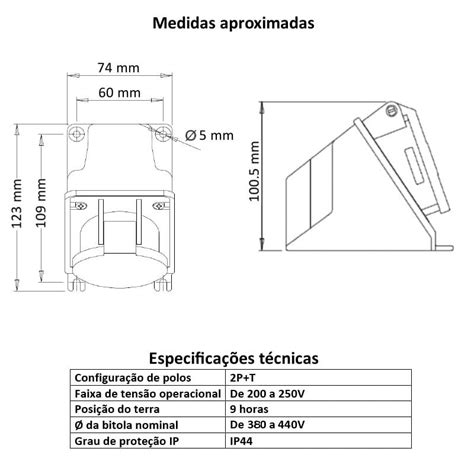 Tomada Industrial Steck A P T V De Sobrepor N