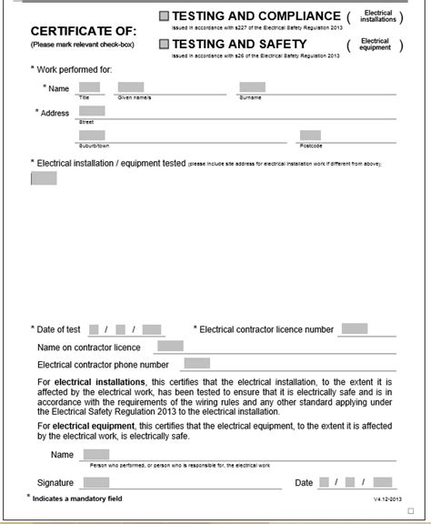 Free Portable Electrical Certificate Templates