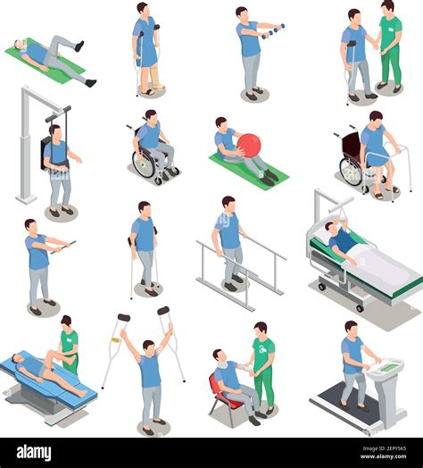 Medical Staff And Patients During Physiotherapy And Rehabilitation