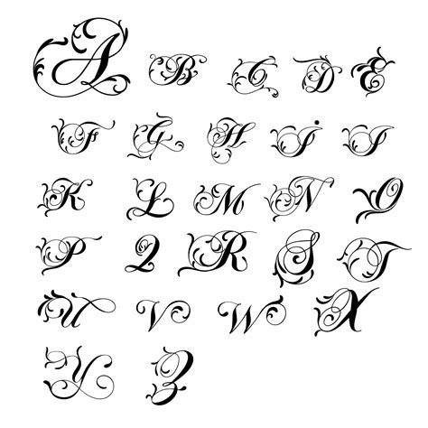 Monogram Svgpng Alphabet Fancy Monogram Alphabet Digital Etsy