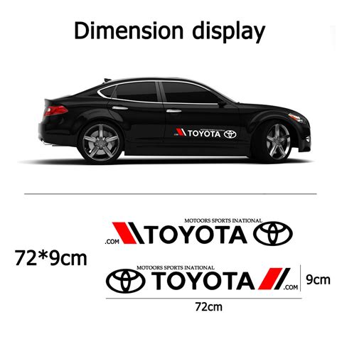 1 Pair Car Body Side Skirt Waterproof Vinyl Sticker Suitable For Toyota