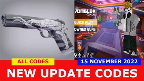 NEW UPDATE CODES NEW GUN ALL CODES Aimblox BETA ROBLOX November 15