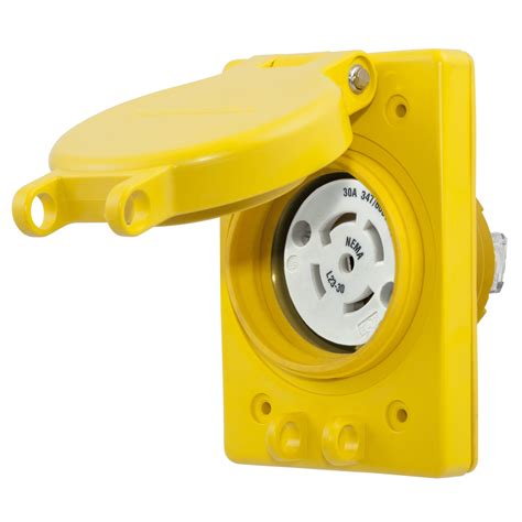 Watertight Devices Twist Lock Receptacle With Lift Cover A