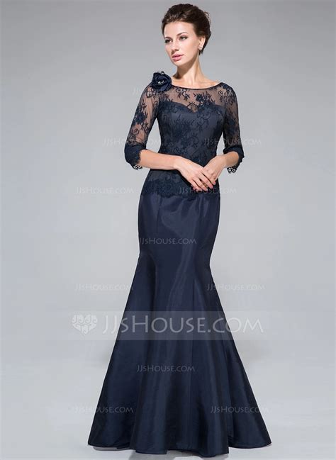 Trumpet Mermaid Off The Shoulder Floor Length Taffeta Lace Mother Of