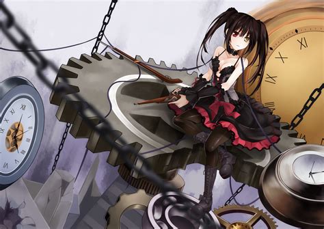 Wallpaper Gun Long Hair Anime Girls Date A Live Weapon Artwork