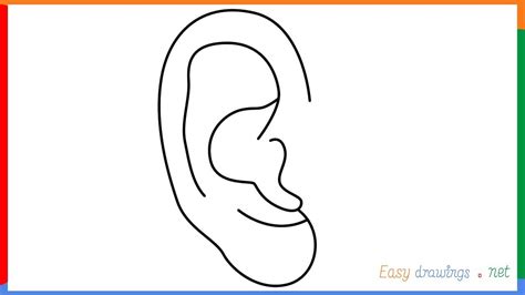 How To Draw An Ear Easy Step By Step Youtube