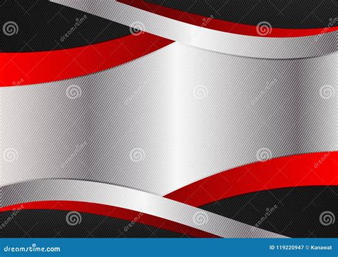 Silver Red and Black Color Graphics Design. Vector Geometric Abstract Background with Copy Space ...