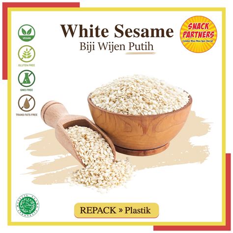 Jual Biji Wijen Putih Mentah Natural Raw White Sesame Seeds REPACK