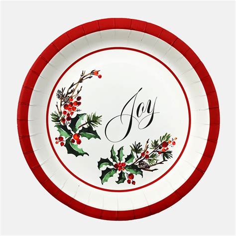 23cm Deluxe Joy Christmas Dinner Paper Plate 10 Pack