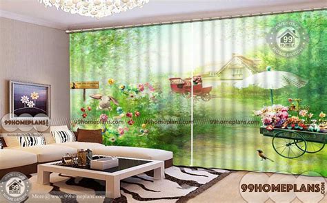 Curtains For Drawing Room with New Indian Simple Printed Design Drape