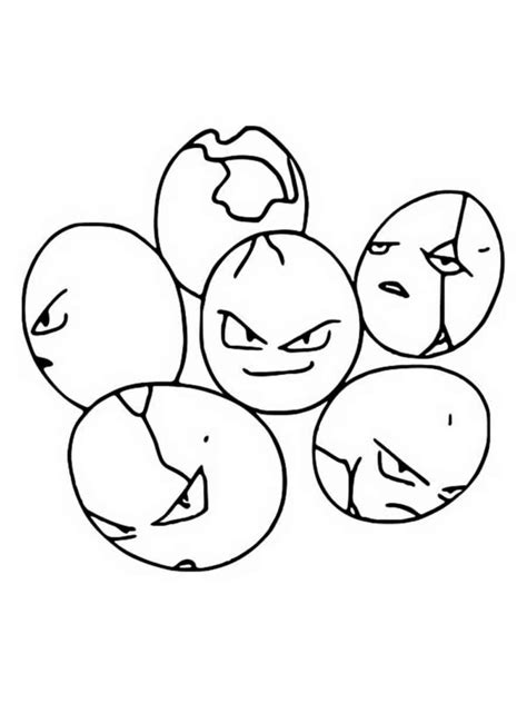 Pokemon Exeggcute Coloring Pages Free Printable