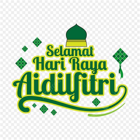 Gambar Tipografi Selamat Hari Raya Aidilfitri Islam Muslim Ramadan