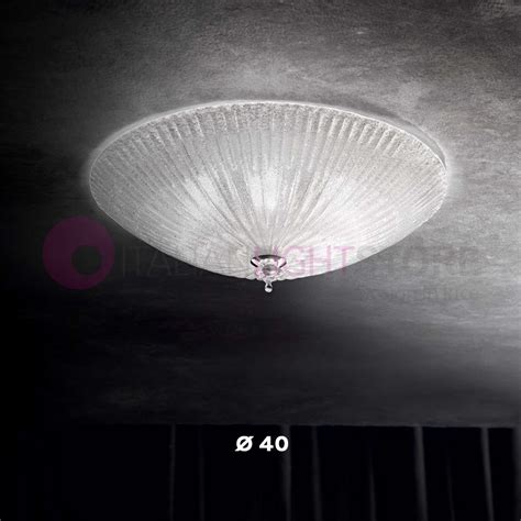 Shell Pl Ideal Lux Plafoniera Classica Vetro Cristallo Granigliato