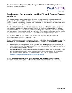 Fillable Online Application Form For Inclusion On The Fit And Proper