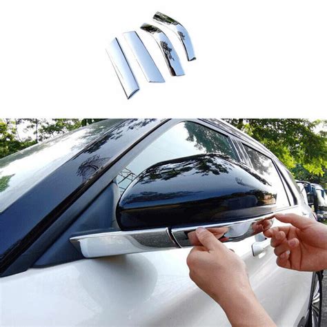 Abs Chrome Exterior Rear View Mirror Strip Trim Pcs For Ford Explorer