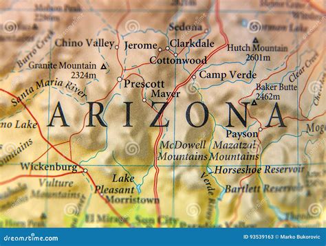 Geographic Map Of Arizona | Cities And Towns Map