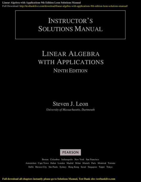 PDF Steven J Leon EssayShark INSTRUCTORS SOLUTIONS MANUAL