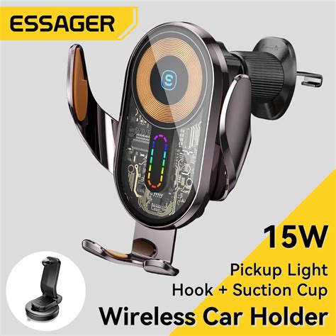 Essager Cargador Inal Mbrico Para Coche Soporte De Tel Fono De Montaje