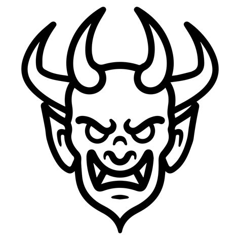 Demon Icon Or Modern Line Symbol Line Art And Icon Design With Bold