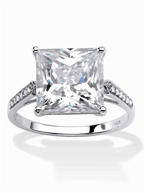 Palmbeach Jewelry Princess Cut Cubic Zirconia Engagement Ring 3 37 Tcw