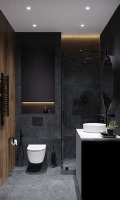 Donkere badkamers (Eenig Wonen) | Минималистская ванная, Темные ванные ...