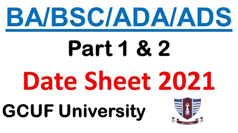 BA BSC ADP Part 1 Part 2 1st Annual Exams 2021 Date Sheet Official