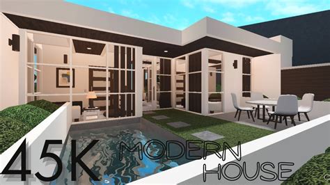 45K Modern House No Gamepass Bloxburg Build YouTube