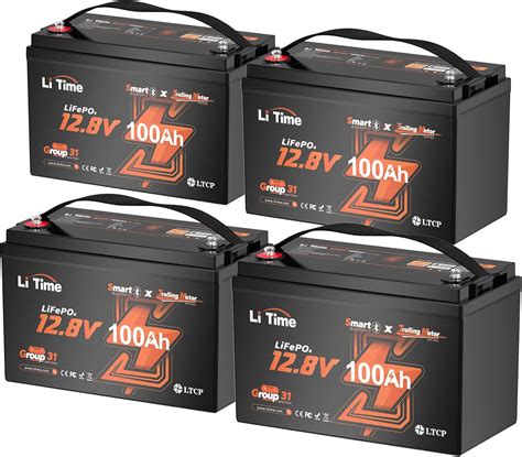 Amazon LiTime 4 Pack 12V 100Ah Trolling Motors Lithium Battery