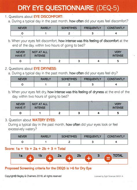 Printable Deq 5 Questionnaire