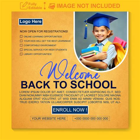 Welcome Back To School Vector Eye Catching Social Media Post Design