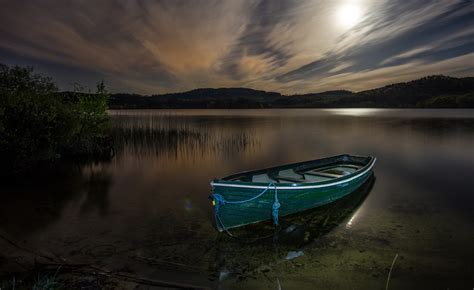 Wallpaper Sunlight Landscape Boat Sunset Sea Night Lake Water