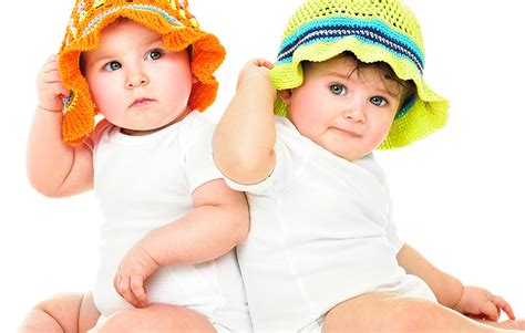 Fonds d ecran Bébé Deux Chapeau Enfants télécharger photo