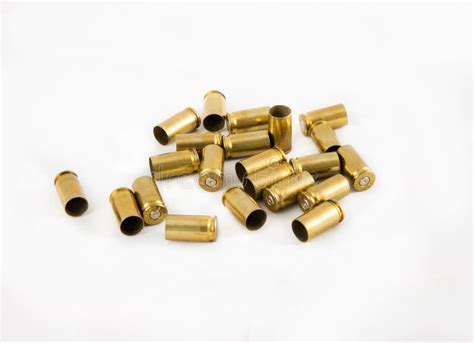 Ammunition shell 9 mm. stock image. Image of isolated - 49189823