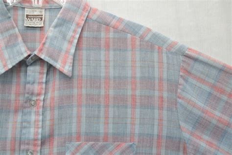 S Montgomery Ward Long Sleeve Mens Shirt Xl Plaid Gem