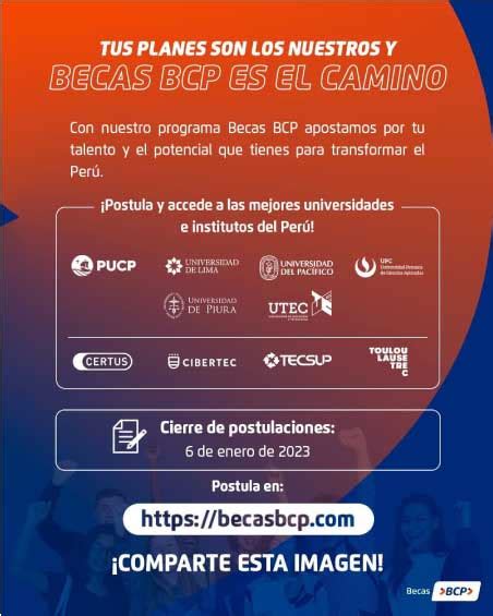 Programa De Becas Bcp M S Que Una Beca Examendeadmision