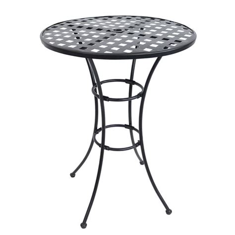 Sunnydaze Decor 30 In Elegant Round Black Wrought Iron Bar Table Ieo