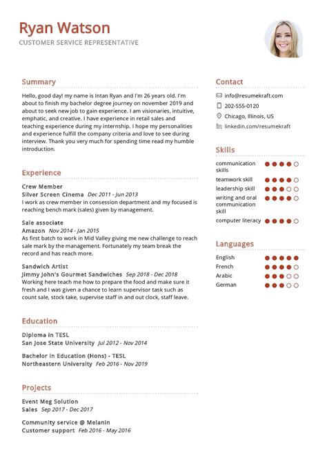 Customer Service Representative Resume Example 2021 Writing Guide