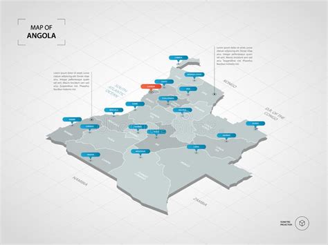 Vector Set Of Angola Country Isometric D Map Angola Map Africa Map