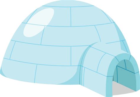 Vector Illustration Of A Traditional Eskimo Igloo In Cartoon Style