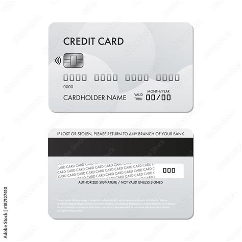 Vector realistic plastic credit card template, back and front. Stock ...