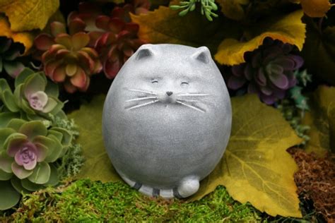 Fat Cat Statue Abstract Concrete Kitty Zen Cat Outdoor Etsy