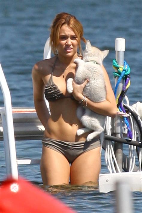 Miley Cyrus Bikini Candids At Orchard Lake Adds 04 Gotceleb