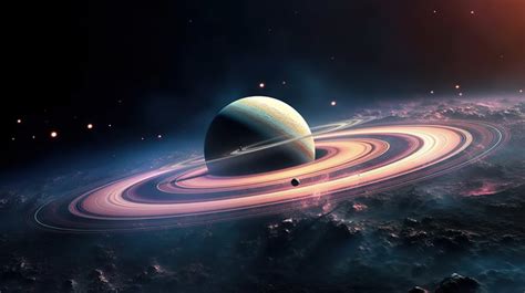 Saturn The Majestic Gas Giant With A Mesmerizing Asteroid Ring 3d Space ...